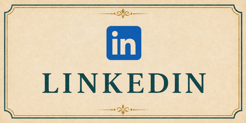 LinkedIn card featuring the blue LinkedIn logo.