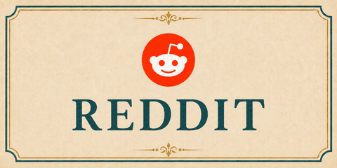 Reddit card featuring the orange-red Reddit logo.