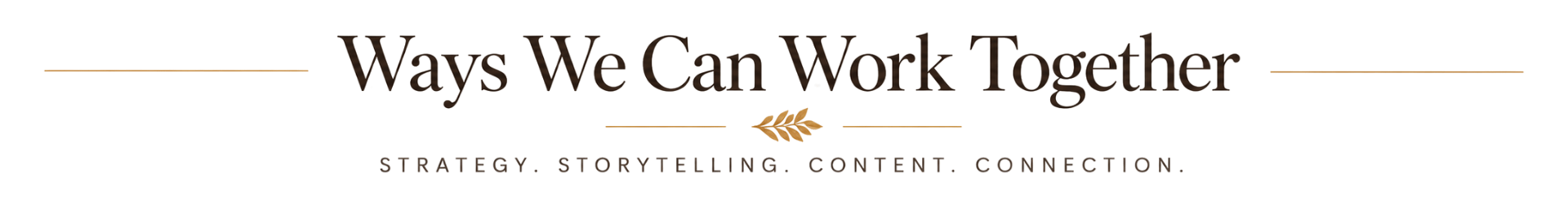 Jenifer Vogt Ways We Can Work Together Ways We Can Work Together banner with the words Strategy, Storytelling, Content and Connection.